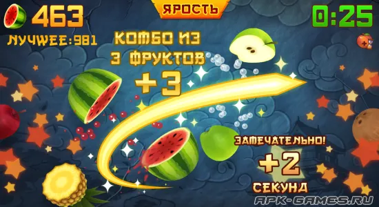 Скриншоты из Fruit Ninja на Андроид 2