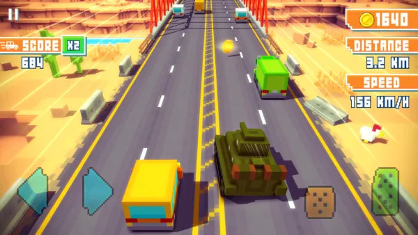 Скриншоты из Blocky Highway Traffic Racing на Андроид 1