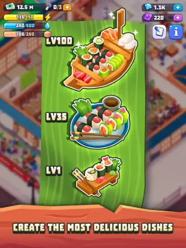 Скриншоты из Sushi Empire Tycoon на Андроид 1